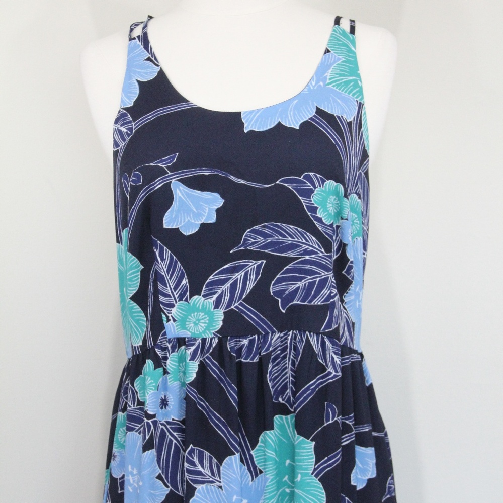 Ann Taylor LOFT Maxi Dress Floral Long Blue Womens - Picture 5 of 8